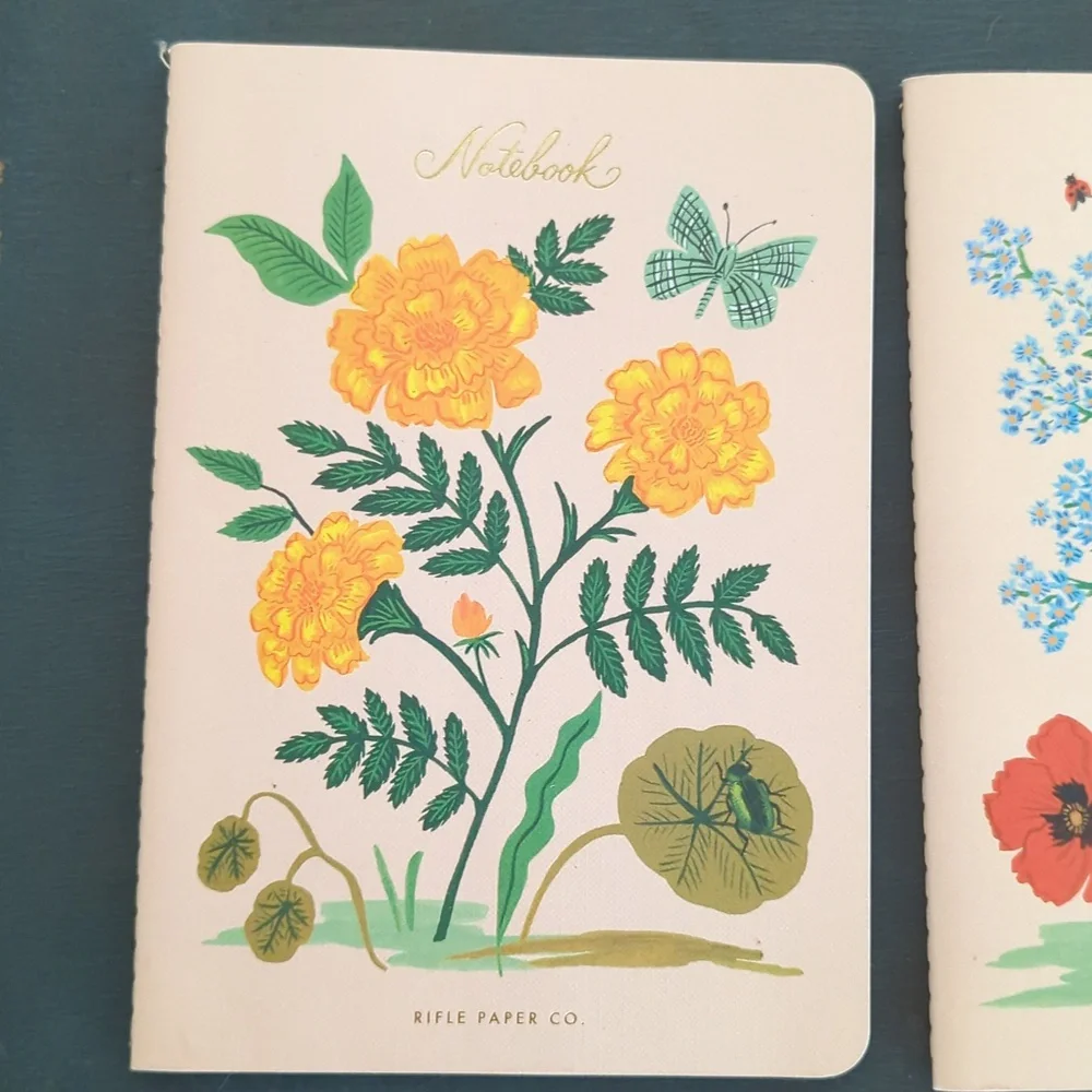 🆕 Rifle Paper Co. Floral Notebooks - Pale Pink Set Of 2